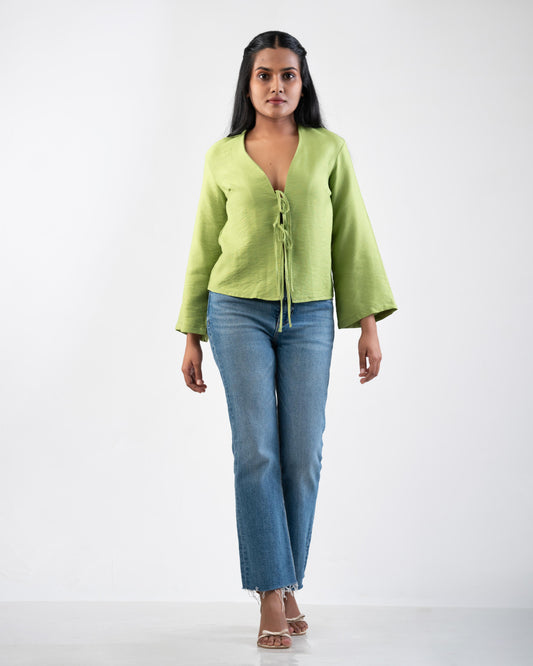 Light Green Long sleeve FlareNot Blouse