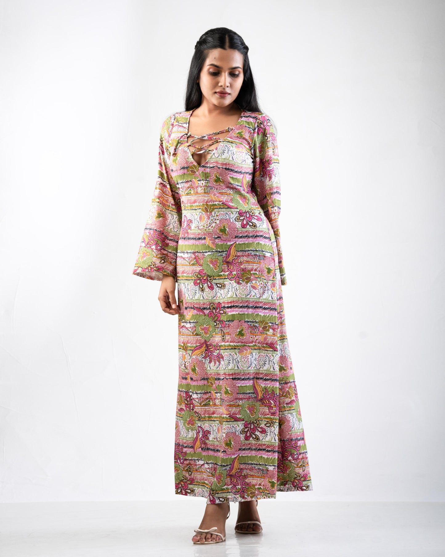 Floral multicolor FlareV Maxi